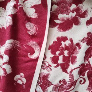 Red and cream blanket scarf